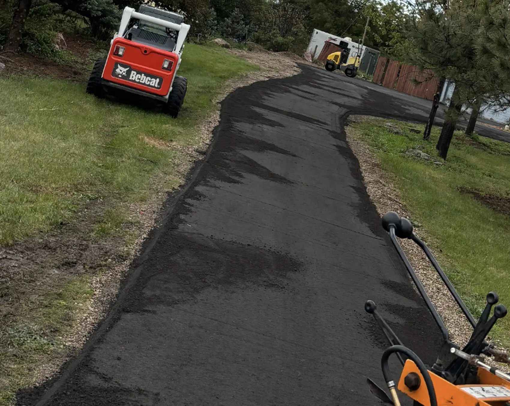 Newly paved private drive on Colorado acreage